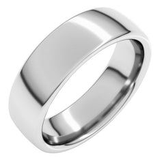 10K White Gold 6 mm Comfort-Fit European-Style Band Size 8.5