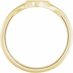 14K Yellow Gold Moon & Star Signet Ring
