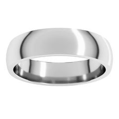 10K White Gold 5 mm Lightweight Comfort-Fit Half Round Band Size 13