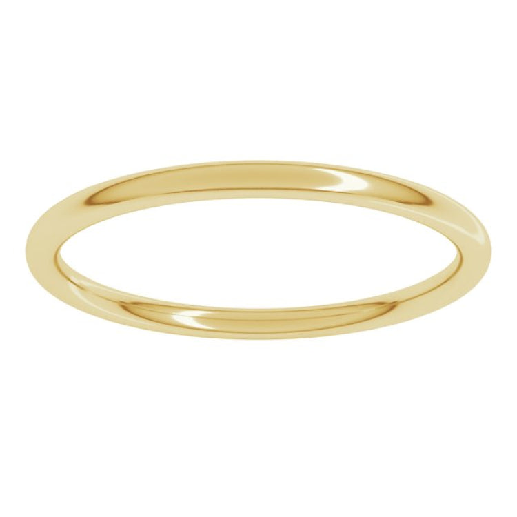 18K Yellow Gold 1.5 mm Comfort-Fit Full Round Band Size 3.5