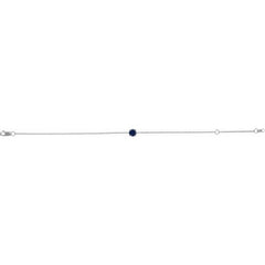 14K White Gold Lab-Grown Blue Sapphire  6 1/2-7-1/2" Bracelet