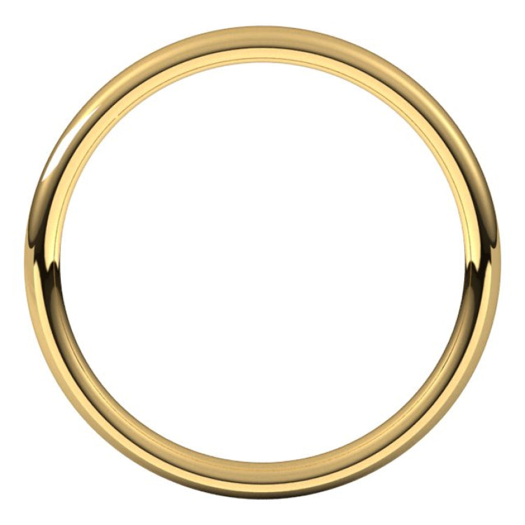 14K Yellow Gold 2.5 mm Comfort-Fit European-Style Band Size 9.5