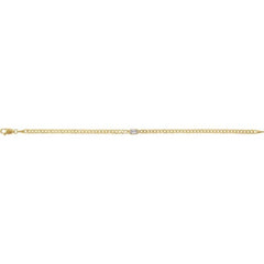 14K Yellow Gold Lab-Grown Diamond Link 7" Bracelet
