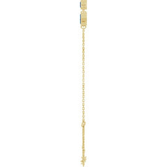 14K Yellow Gold Lab-Grown Blue Sapphire Bezel-Set 3-Stone 7 1/2" Bracelet