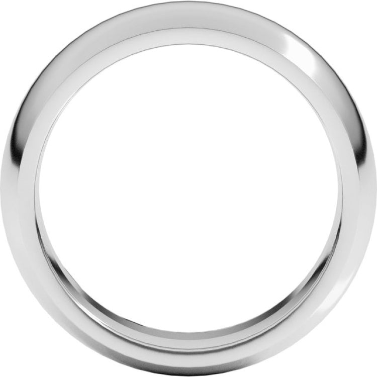 Sterling Silver 7 mm Comfort-Fit Half Round Band Size 11.5