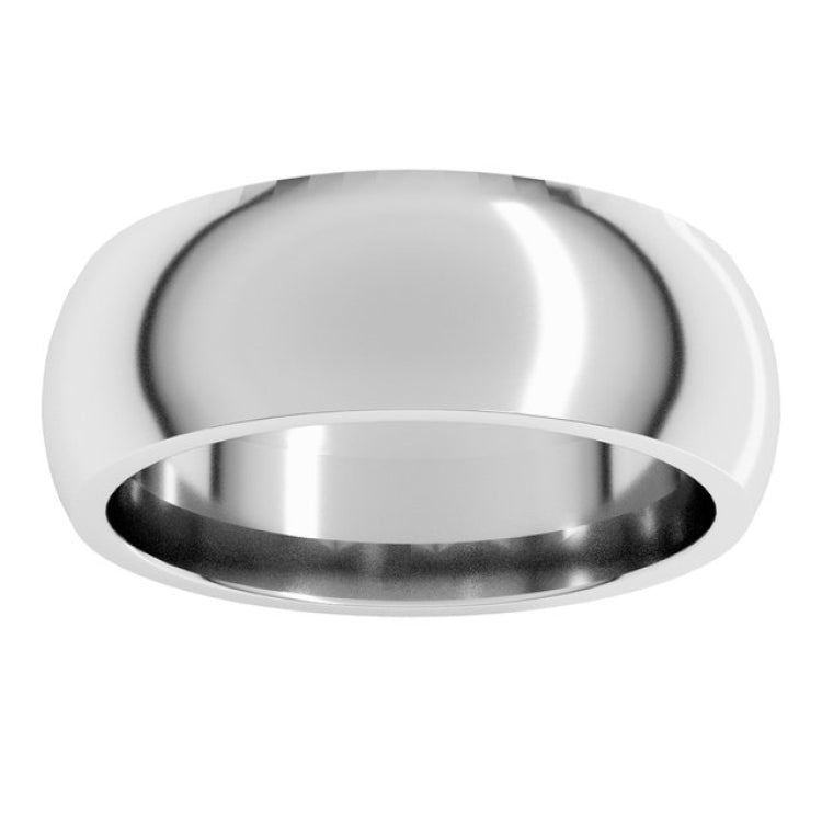 Sterling Silver 7 mm Comfort-Fit Half Round Band Size 11.5