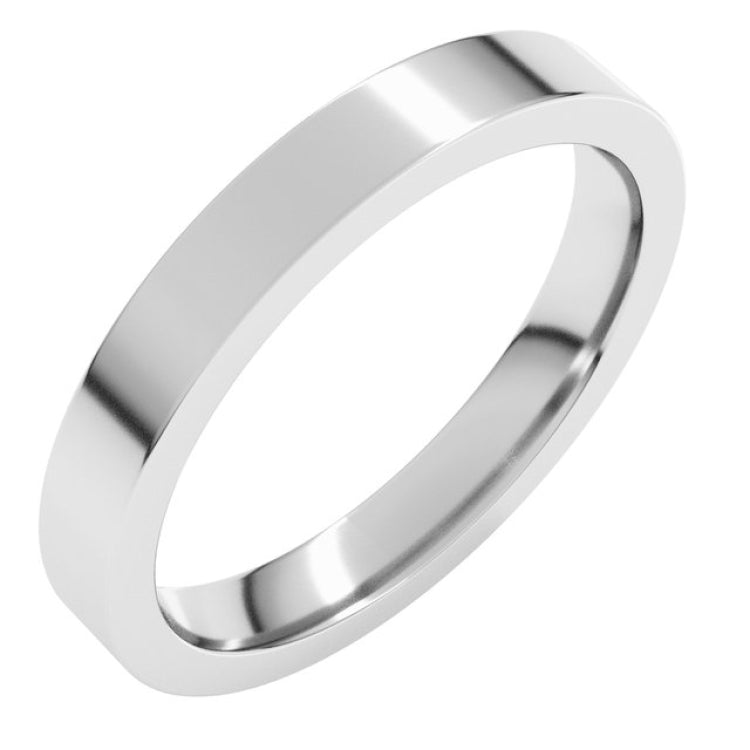 Sterling Silver 3 mm Comfort-Fit Flat Band Size 10.5