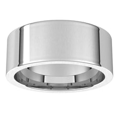 14K White Gold 8 mm Comfort-Fit Flat Band Size 10