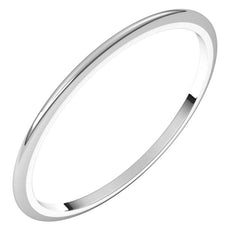 Platinum 1 mm Half Round Band Size 8