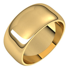 14K Yellow Gold 9 mm Half Round Band Size 8.5
