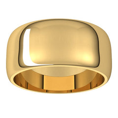 14K Yellow Gold 9 mm Half Round Band Size 8.5