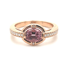 Malaya Garnet and Diamond Ring in Rose Gold