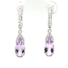 Amethyst and Diamond Drop Earrings