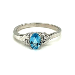 Blue Topaz and Diamond Ring