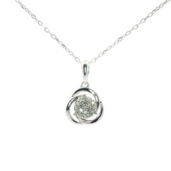 Diamond Knot Pendant and Earring Set