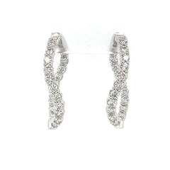 Wavy Diamond Hoop Earrings