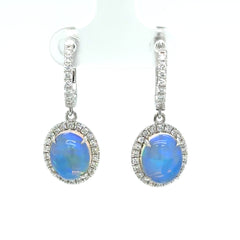 Ethiopian Opal and Diamond Earrings