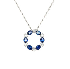Sapphire and Diamond Circle Pendant