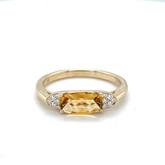 Citrine and Diamond Ring