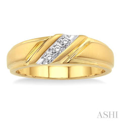 1/8 Ctw Round Cut Diamond Men's Band in 14K Yellow Gold