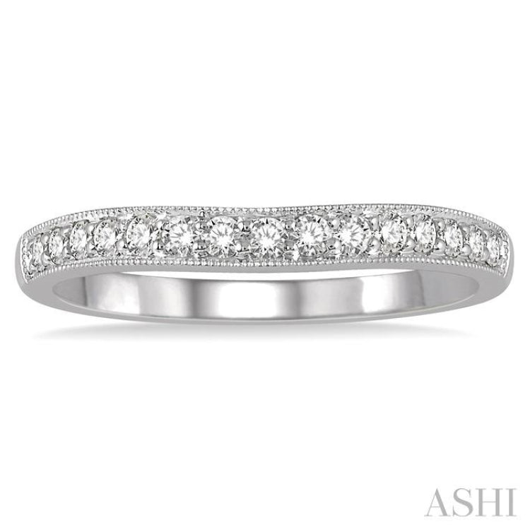 1/4 ctw Round Cut Diamond Wedding Band in 14K White Gold