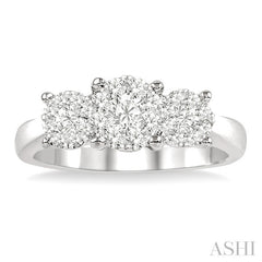 1/2 Ctw Lovebright Round Cut Diamond Ring in 14K White Gold