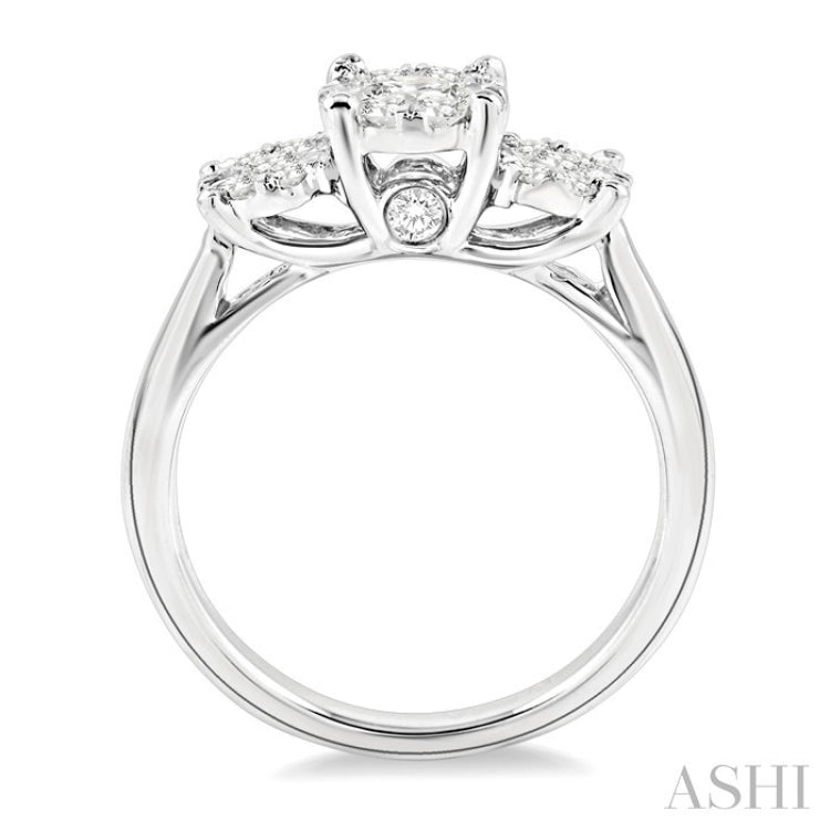 1/2 Ctw Lovebright Round Cut Diamond Ring in 14K White Gold