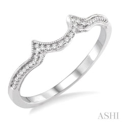 1/10 ctw Round Cut Diamond Wedding Band in 14K White Gold