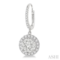 1 ctw Round Cut Diamond Lovebright Earrings in 14K White Gold