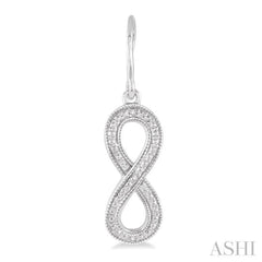 1/50 Ctw Single Cut Diamond Milgrain Finish Fashion Earrings in Sterling Silver