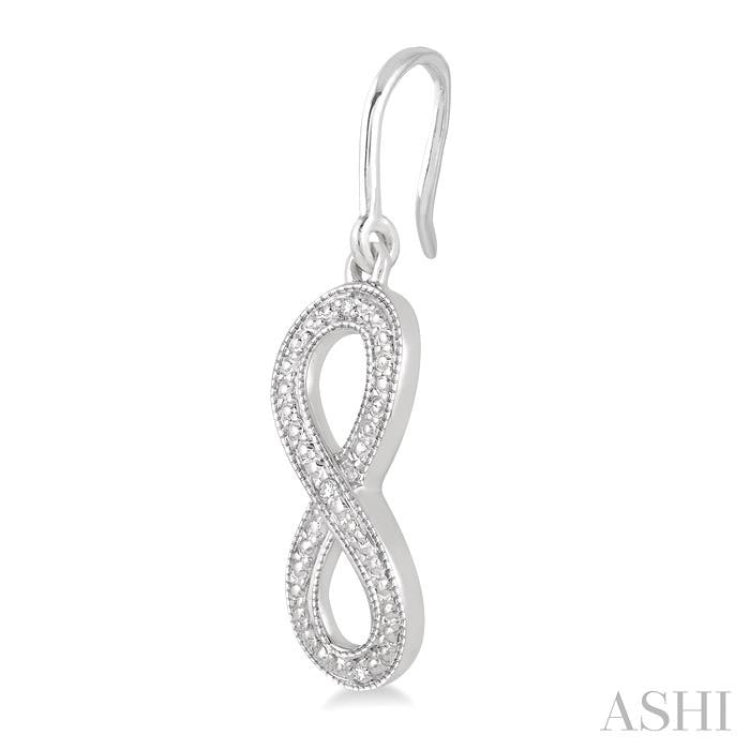 1/50 Ctw Single Cut Diamond Milgrain Finish Fashion Earrings in Sterling Silver