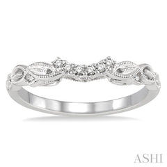 1/10 ctw Round Cut Diamond Wedding Band in 14K White Gold
