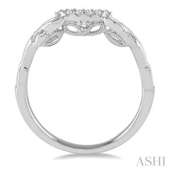 1/10 ctw Round Cut Diamond Wedding Band in 14K White Gold