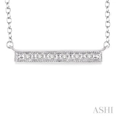 1/20 Ctw Single Cut Diamond Stick Pendant in Sterling Silver with Chain