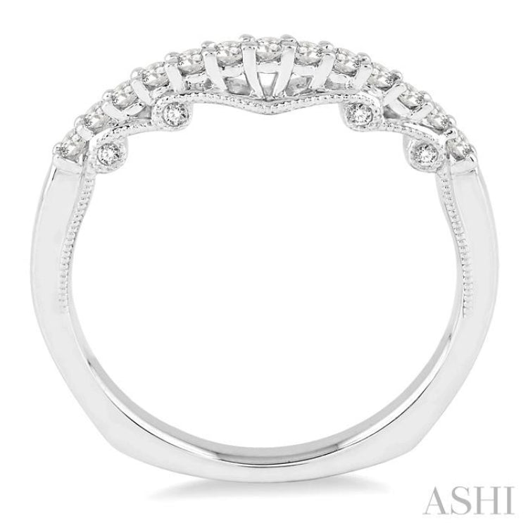 1/3 ctw Round Cut Diamond Wedding Band in 14K White Gold