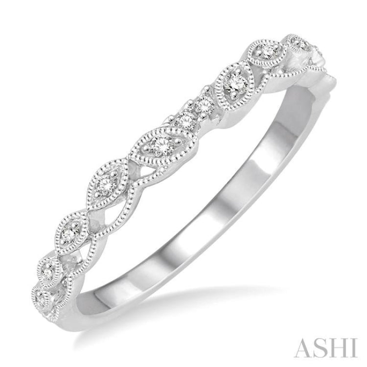 1/20 ctw Round Cut Diamond Wedding Band in 14K White Gold