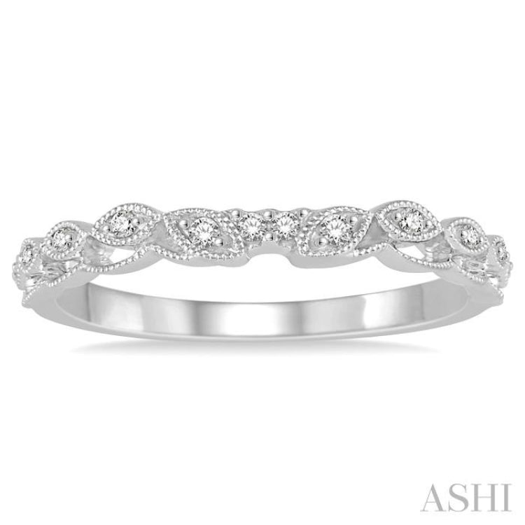 1/20 ctw Round Cut Diamond Wedding Band in 14K White Gold