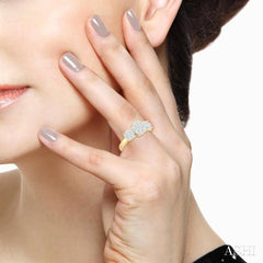 3/4 ctw Lovebright Round Cut Diamond Ring in 14K Yellow and White Gold