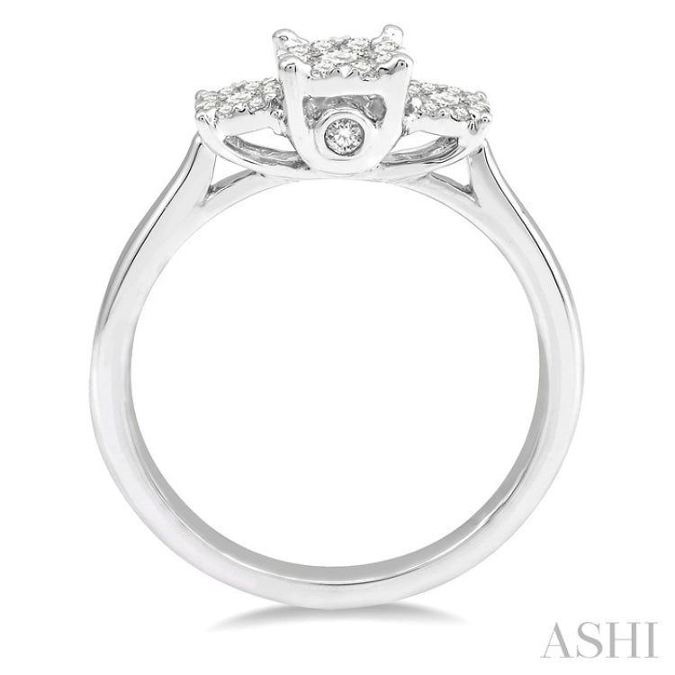 1/3 Ctw Lovebright Round Cut Diamond Ring in 14K White Gold