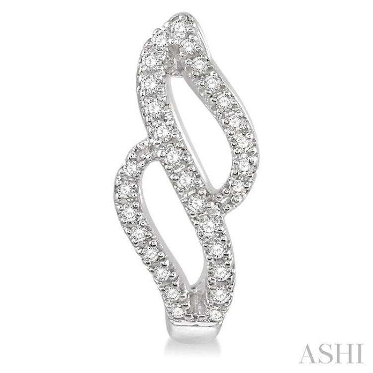 1/5 ctw Curvy 8-Shape Round Cut Diamond Hoop Earrings in 10K White Gold