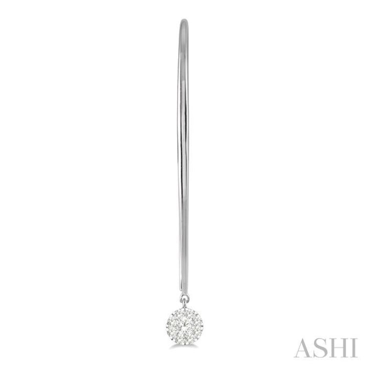 1/3 Ctw Round Dangler Lovebright Diamond Earrings in 14K White Gold