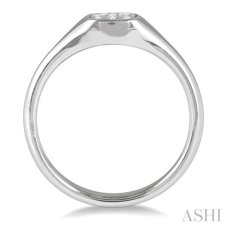 1/6 Ctw Cushion Shape Lovebright Diamond Ring in 14K White Gold