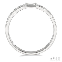 1/5 Ctw Double Row Baguette and Round Diamond Fashion Ring in 14K White Gold