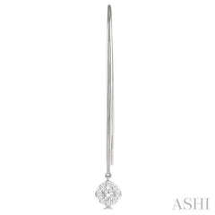 1/2 Ctw Cushion Shape Lovebright Round Cut Diamond Earrings in 14K White Gold