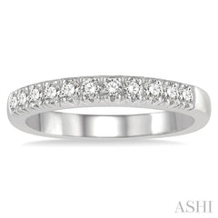 1/3 Ctw 11 Stone Round Cut Diamond Wedding Band in 14K White Gold