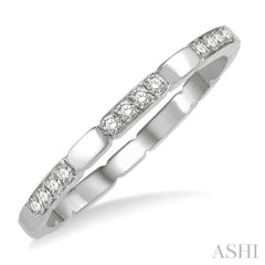 1/10 Ctw Round Cut Diamond Block Stackable Ring in 14K White Gold