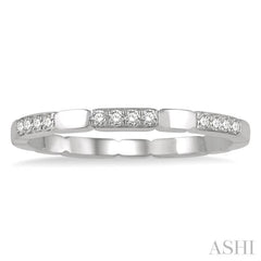 1/10 Ctw Round Cut Diamond Block Stackable Ring in 14K White Gold