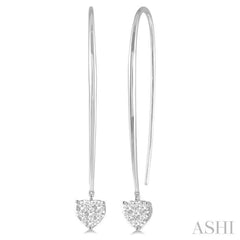 1/2 Ctw Heart Shape Lovebright Round Cut Diamond Earrings in 14K White Gold