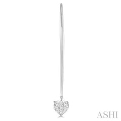 1/2 Ctw Heart Shape Lovebright Round Cut Diamond Earrings in 14K White Gold