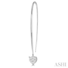 1/2 Ctw Heart Shape Lovebright Round Cut Diamond Earrings in 14K White Gold
